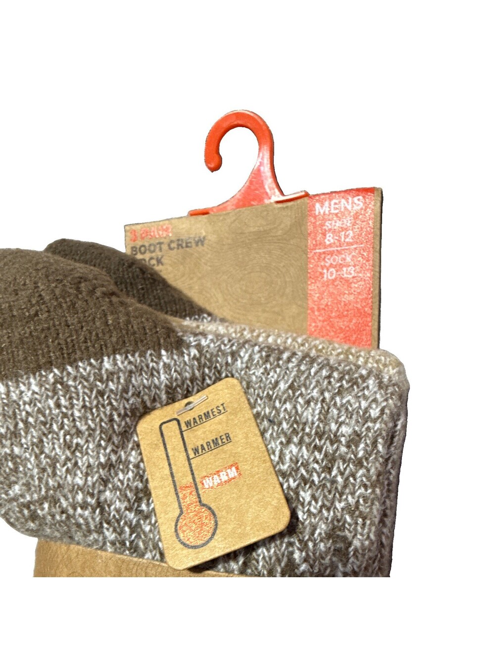 SKECHERS Men’s Boot Socks 3 Pairs Lightweight Heathered Gray/Brown Size 8-12